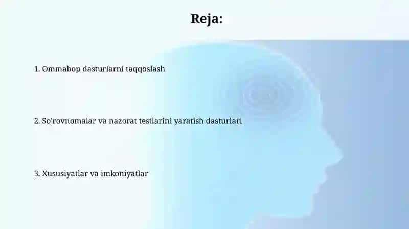 So'rovnomalar yaratish dasturlari 2