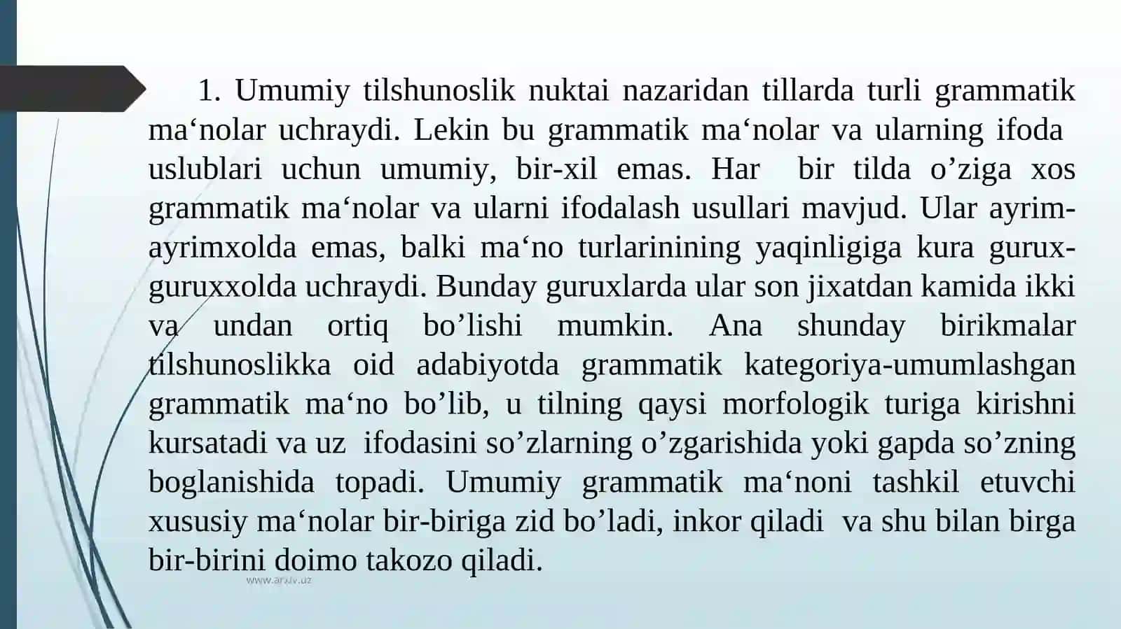 Grammatik kategoriya va uning turlari 2