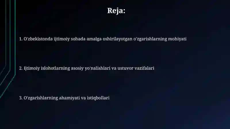Ta'lim va sog'liqni saqlash sohasidagi islohotlar 2