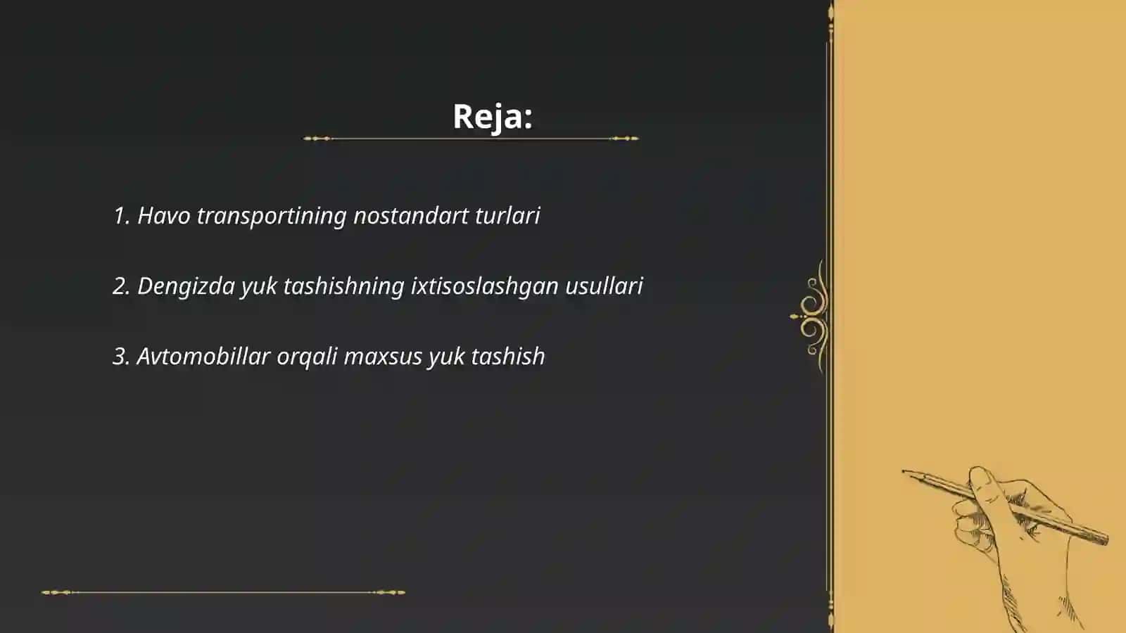 Transportning ixtisoslashgan va noanʼanaviy turlari 2