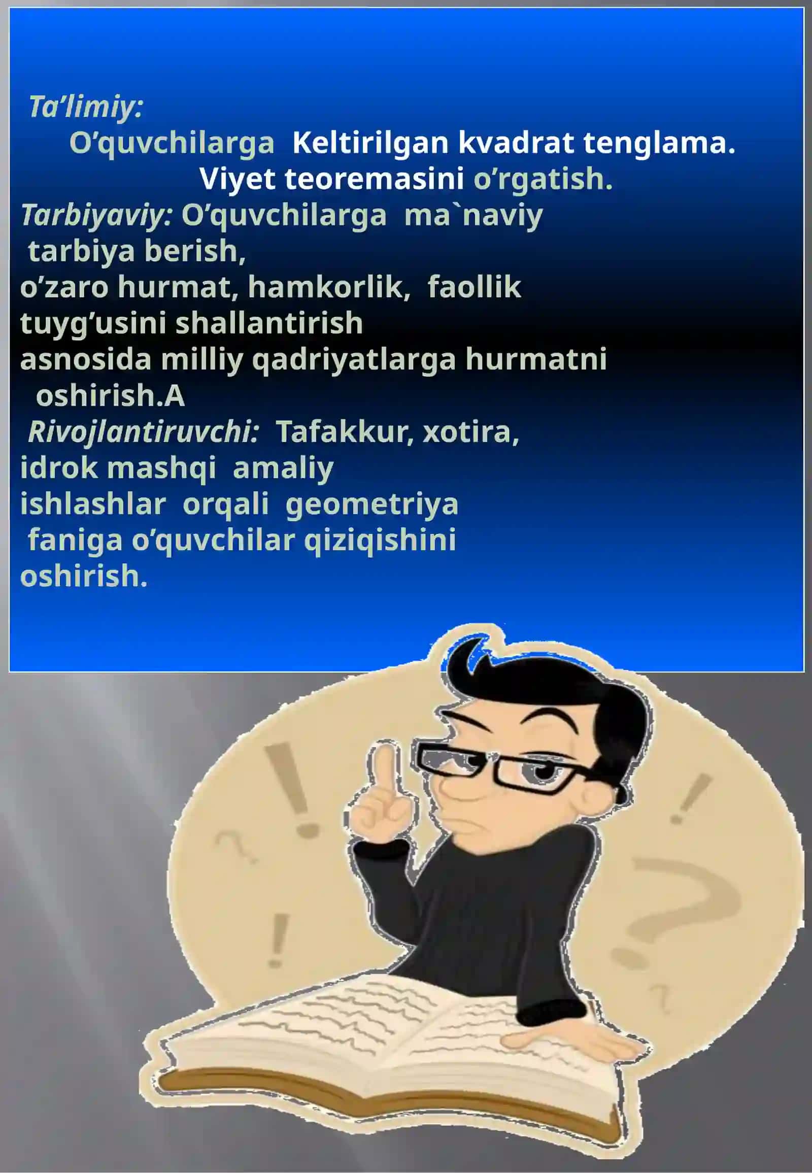 Keltirilgan kvadrat tenglama 2
