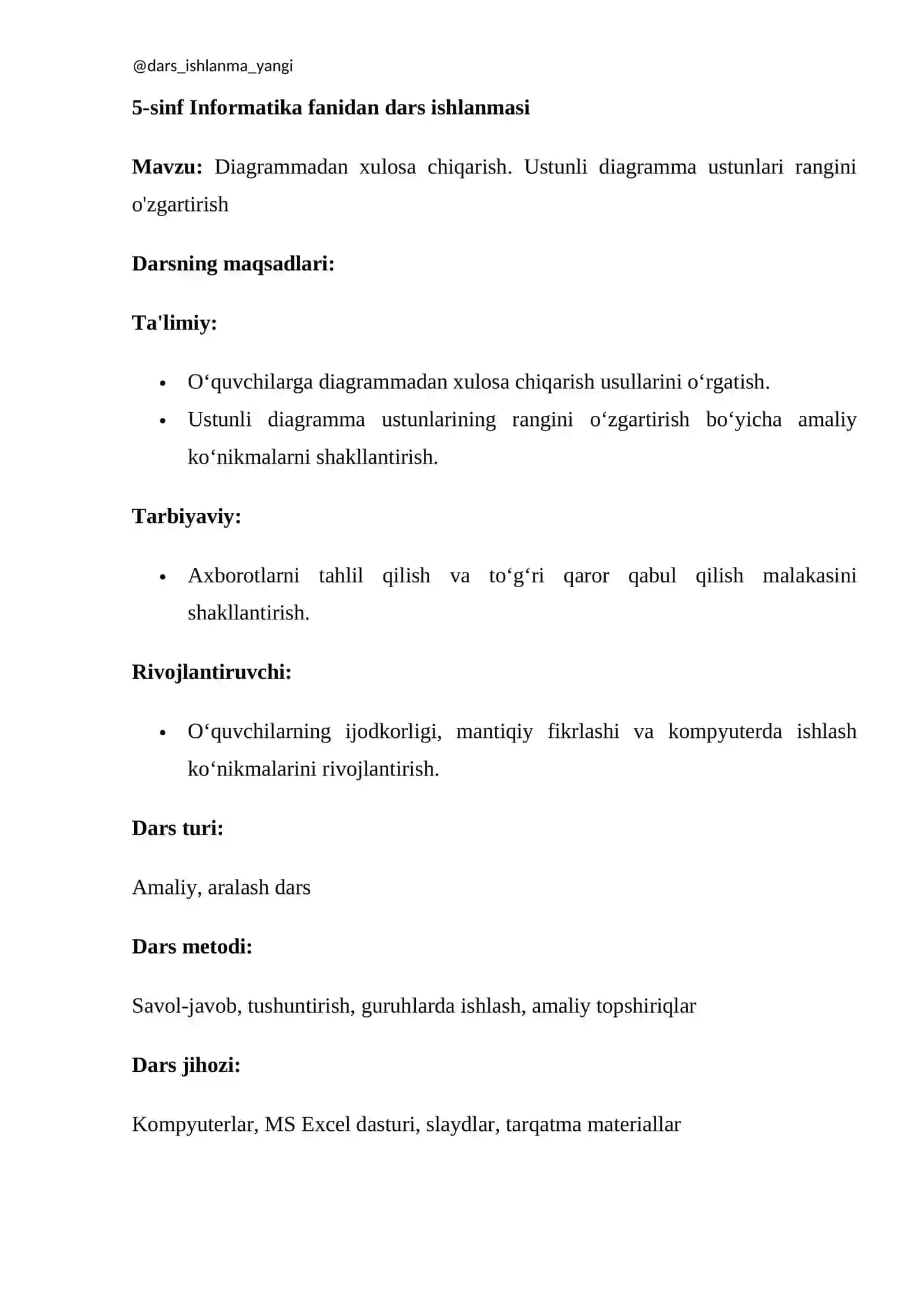 Diagrammadan xulosa chiqarish 2