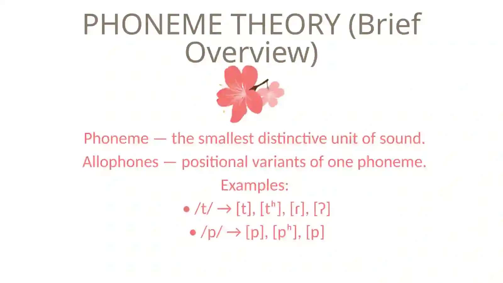 THE THEORY OF PHONEMES.TYPES AND VARIATIONS OF SPEECH SOUNDS 2