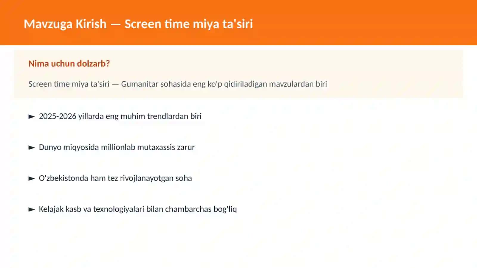 Screen time miya ta'siri 2