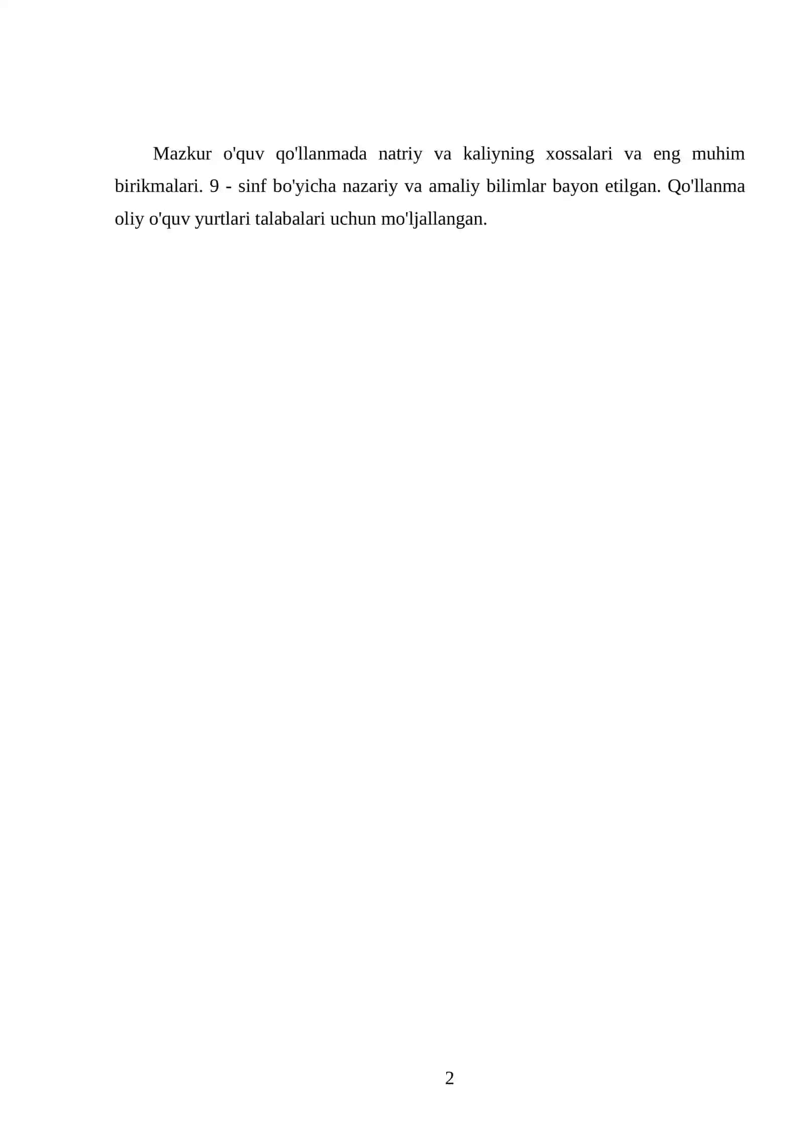 NATRIY VA KALIYNING XOSSALARI VA ENG MUHIM BIRIKMALARI. 9 - SINF 2