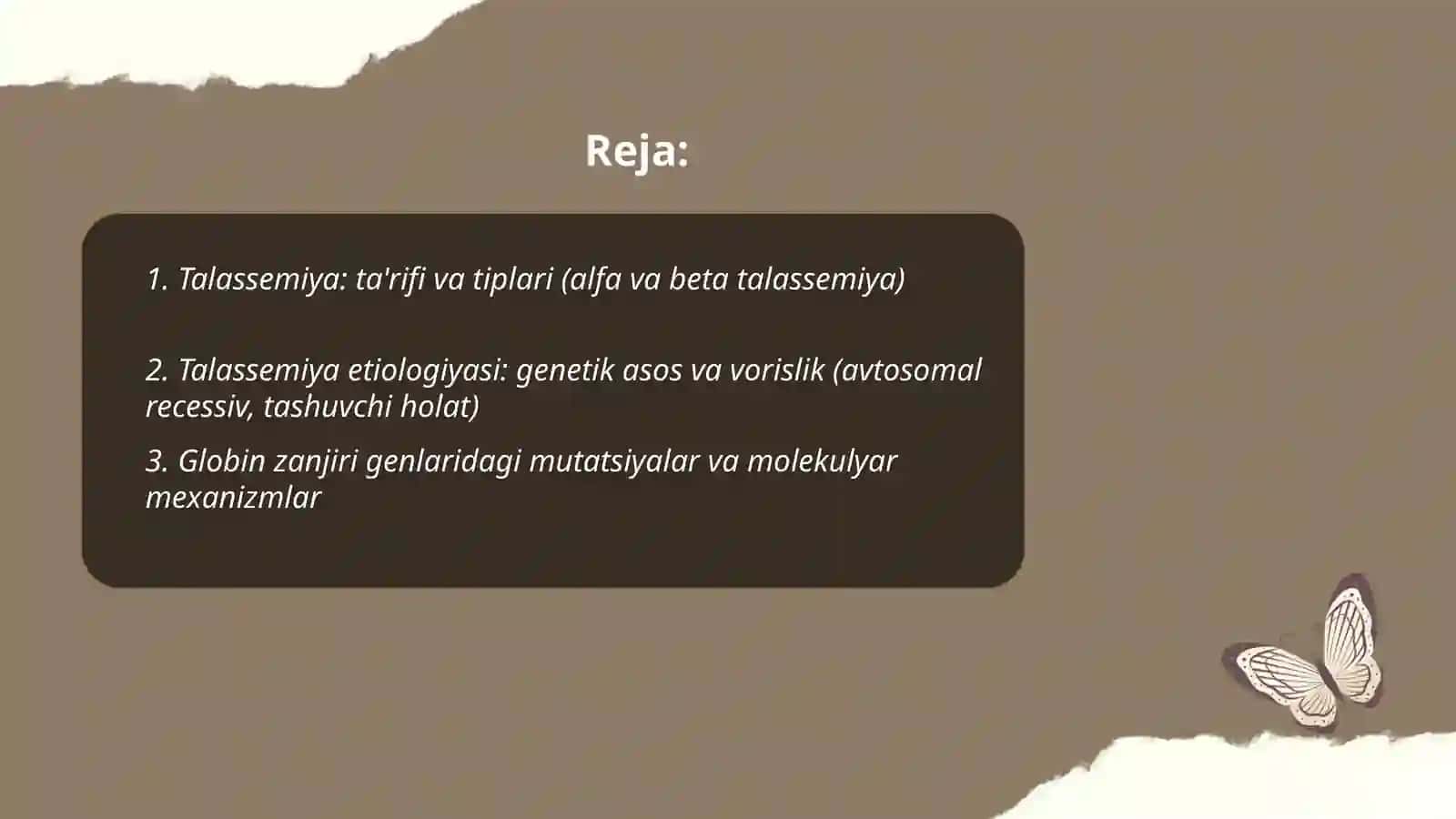 Talassemiya kasalligi. Etiologiyasi, patogenezi, klinik tekshirish va davo usullari 2