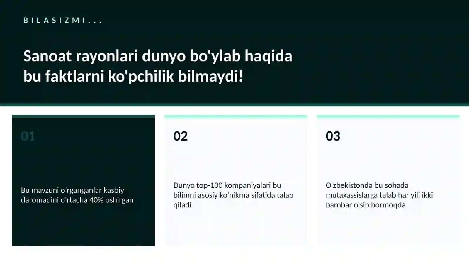 GEOGRAFIYA VA EKOLOGIYA Sanoat rayonlari dunyo bo'ylab 2