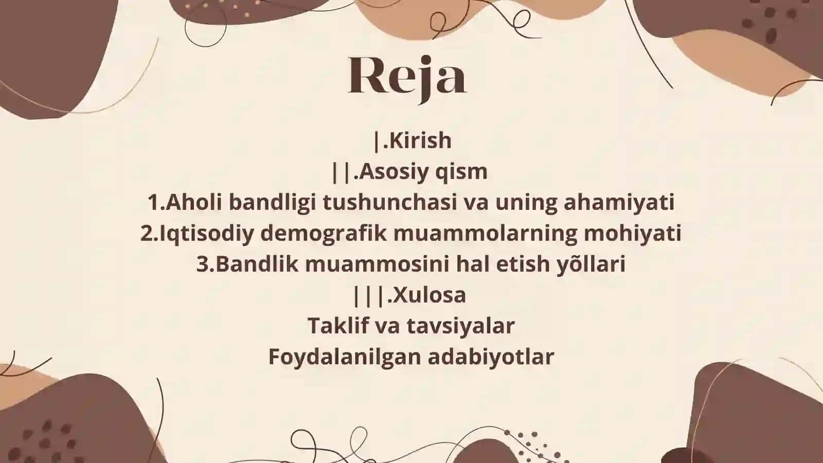 Aholi bandligining ijtimoiy demografik muammolari 2