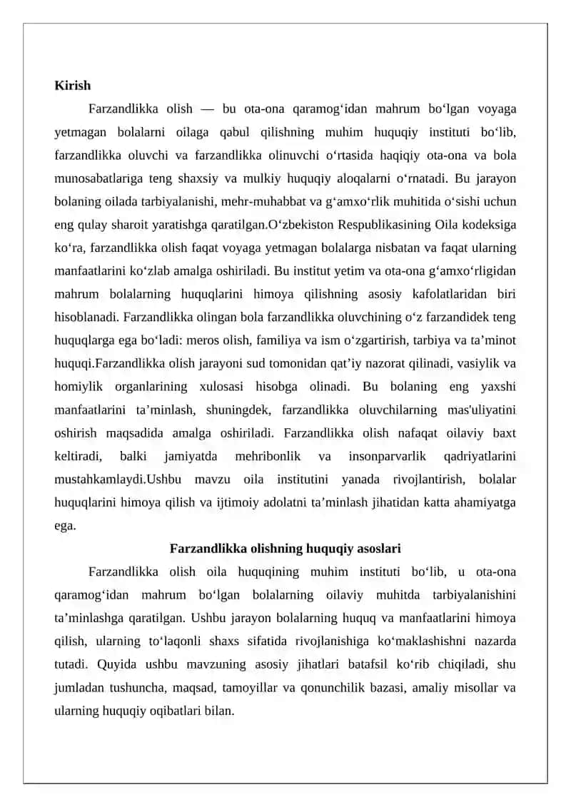 Farzandlikka olish 2