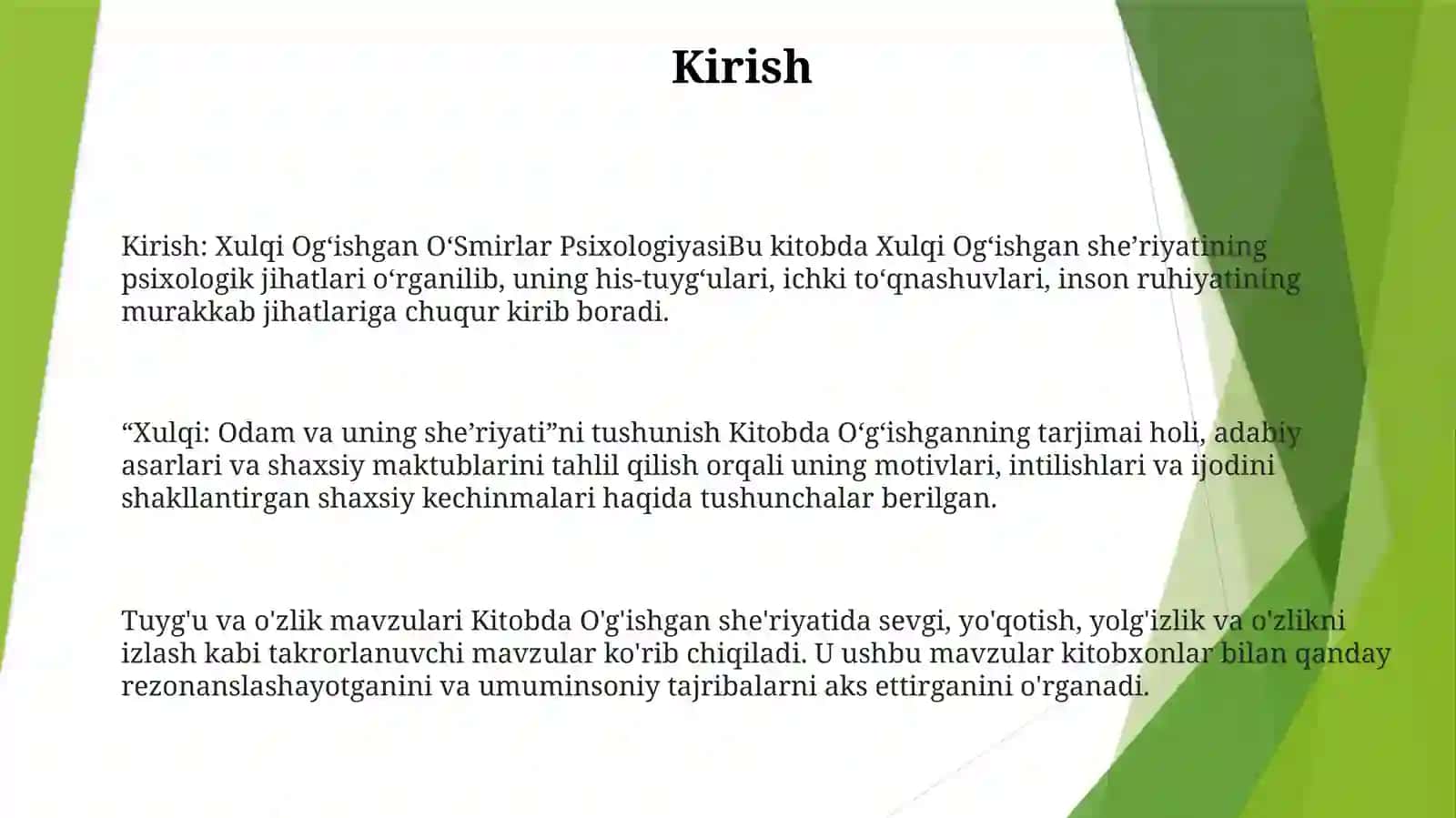 Xulqi Og’Ishgan O’Smirlar Psixologiyasi 2