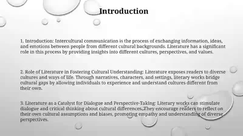 The Role Of Literature In The Development Of Intercultural Communication 2