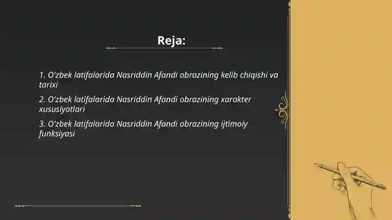 Ózbek latifalarida Nasriddin Afandi obrazi 2