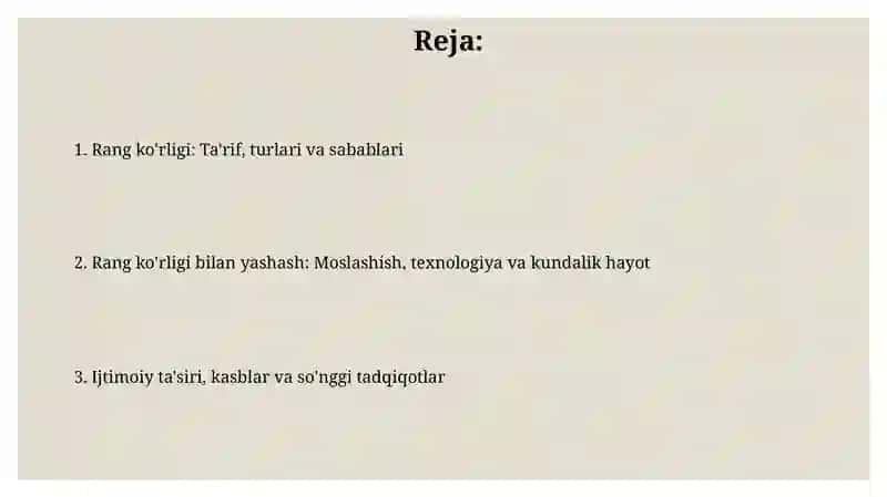 Rang ko'rligi: Ta'rif va turlari 2