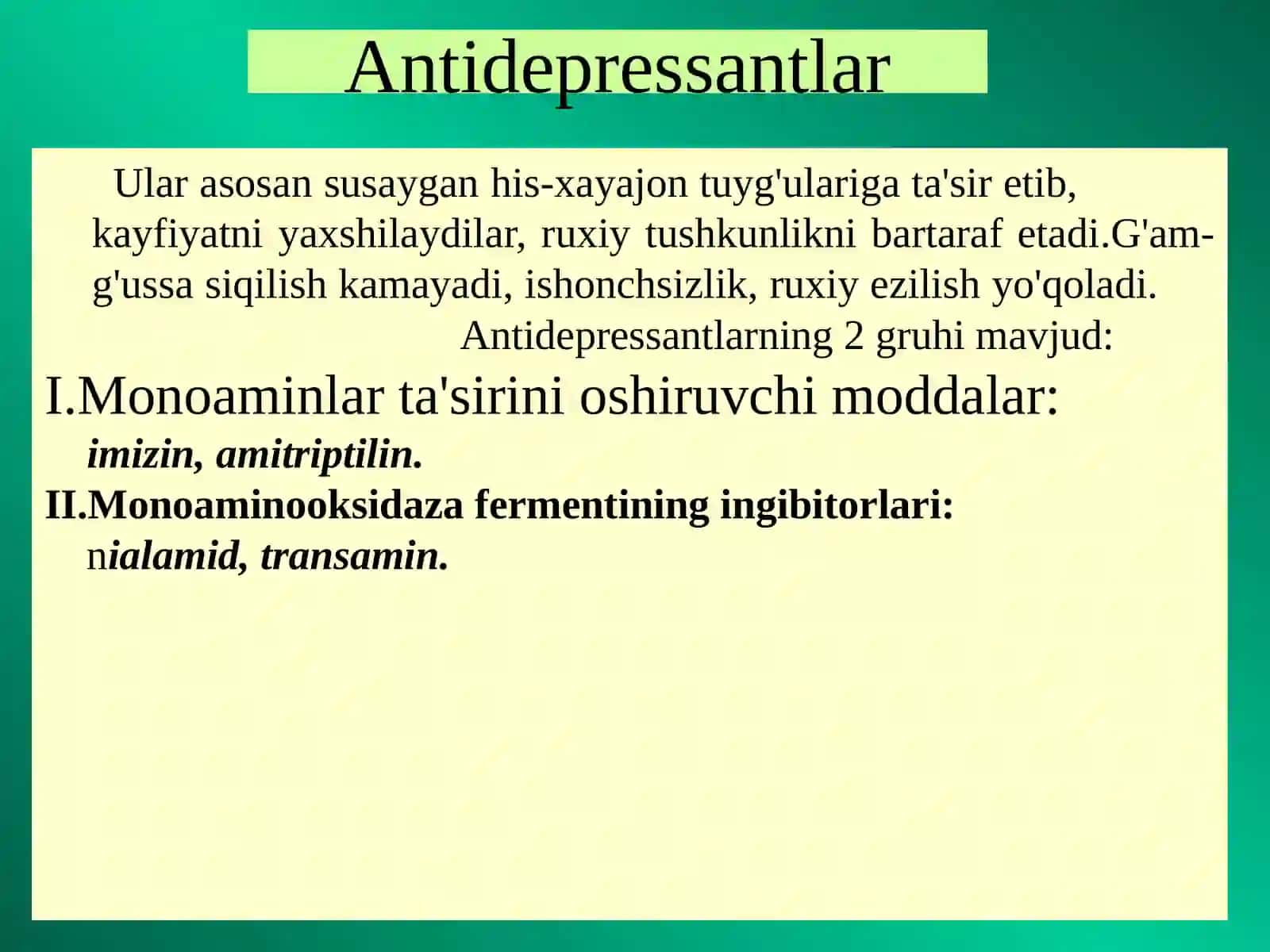 Antidepressantlar 2