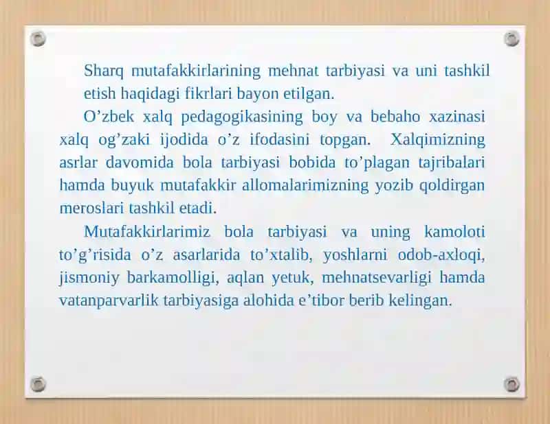 Sharq MutaFakkirlari Mehnat Tarbiyasi 2