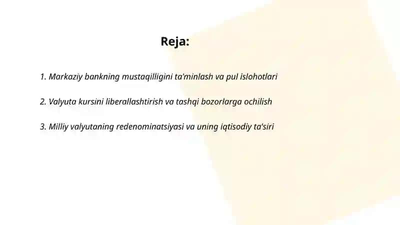 Pul islohotlari 2