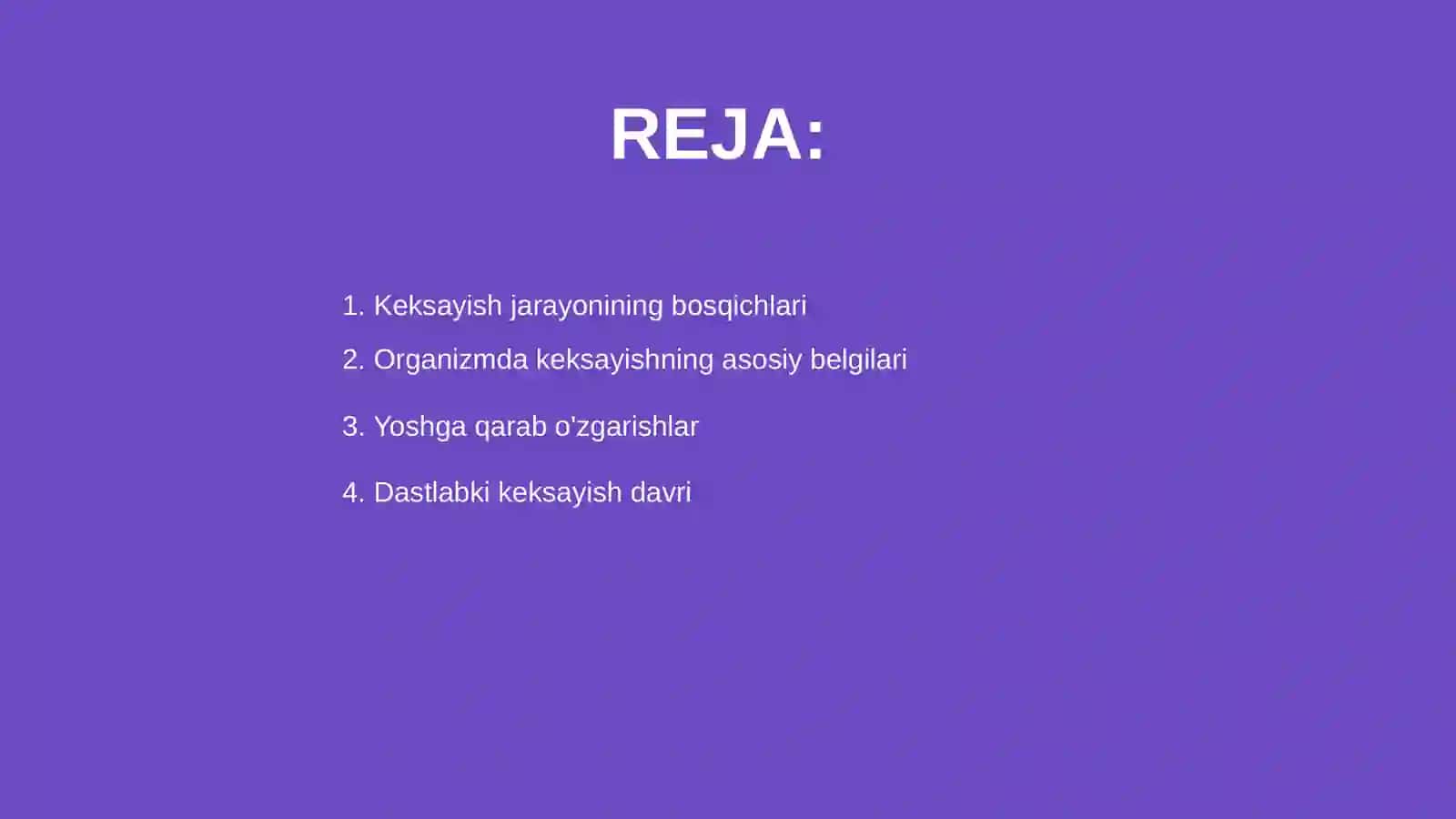 Keksayish jarayonining bosqichlari 2