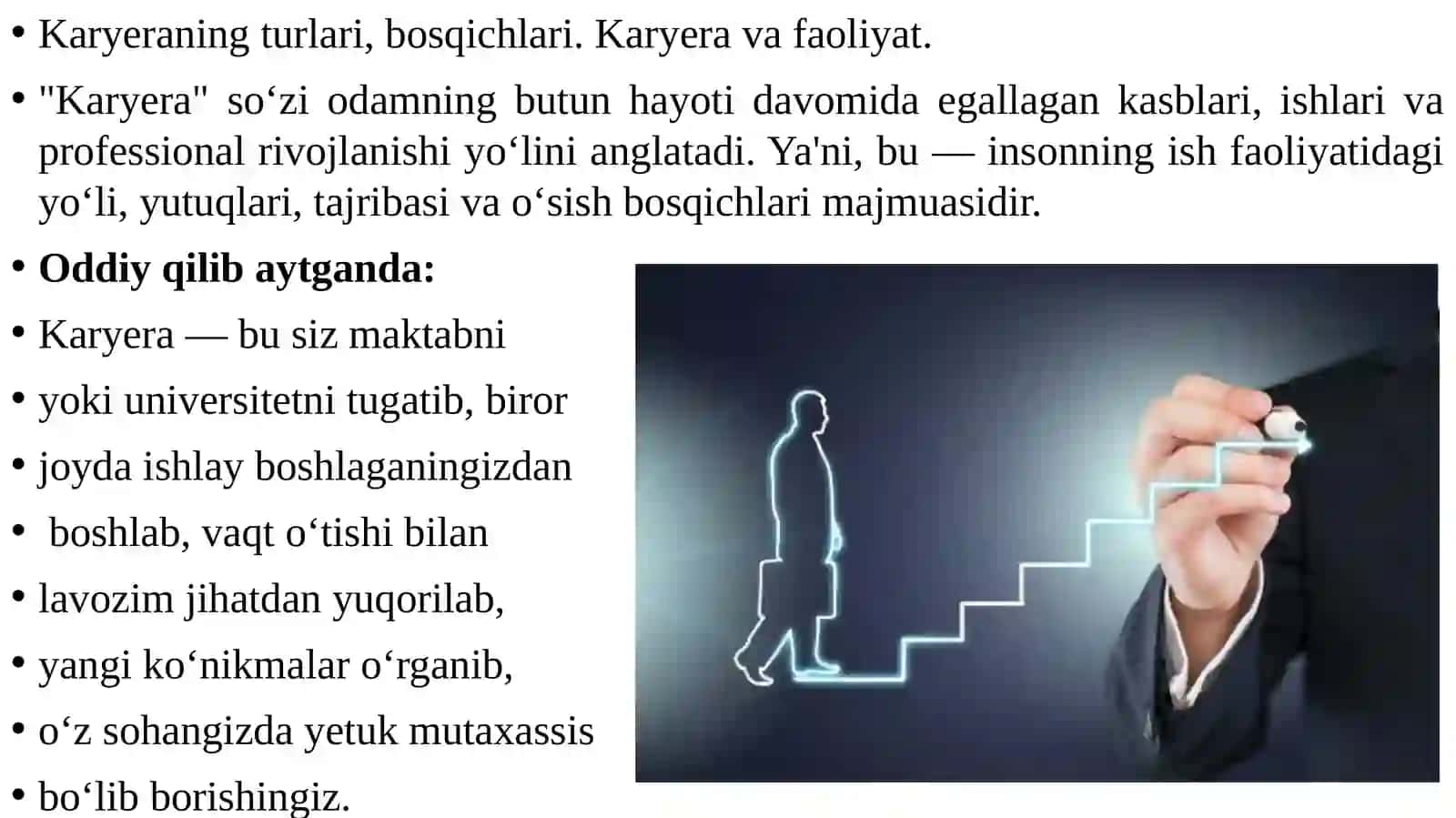 SHAXSNING KASB MAHORATIDAGI YUKSALISHI 2