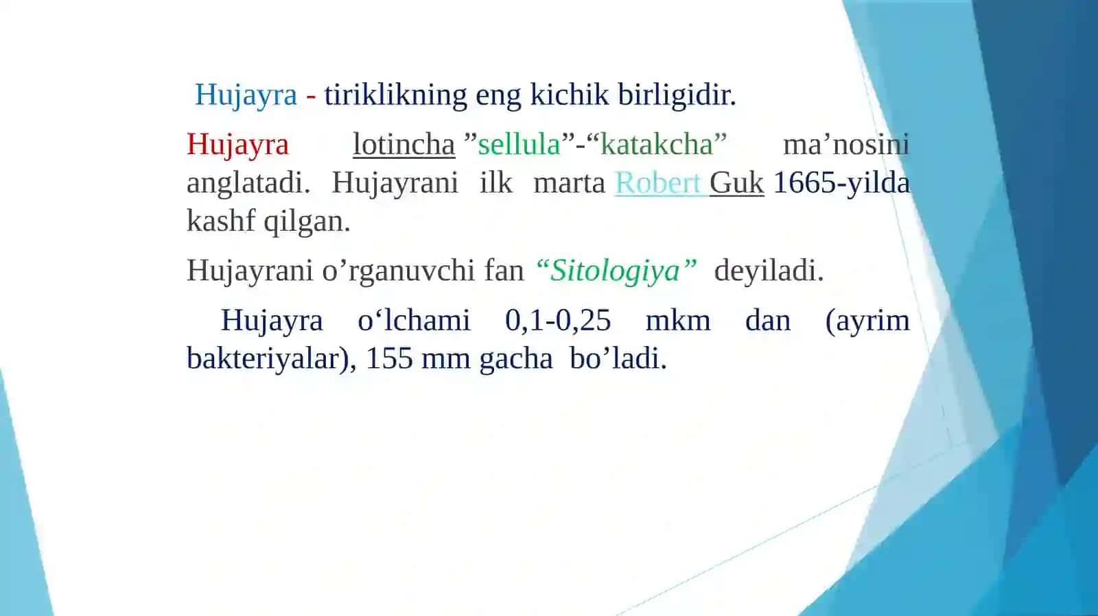 Hujayra haqida ma’lumot 2