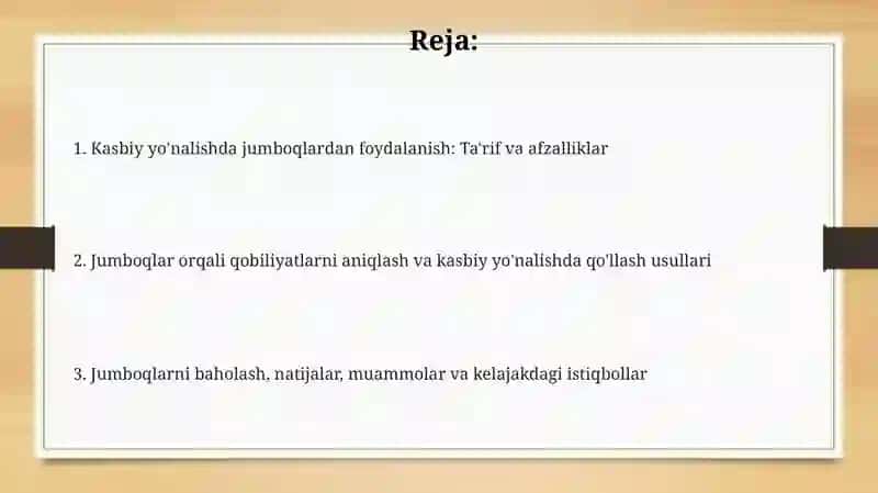 Kasb-hunarga yo'naltirishda boshqotirmalardan foydalanish 2