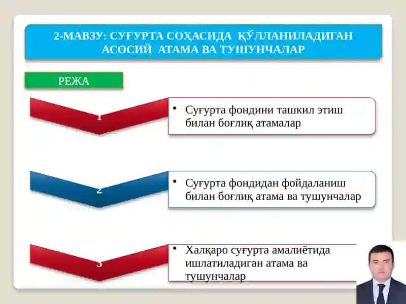 СУҒУРТА СОҲАСИДА ҚЎЛЛАНИЛАДИГАН АСОСИЙ АТАМА ВА ТУШУНЧАЛАР 2