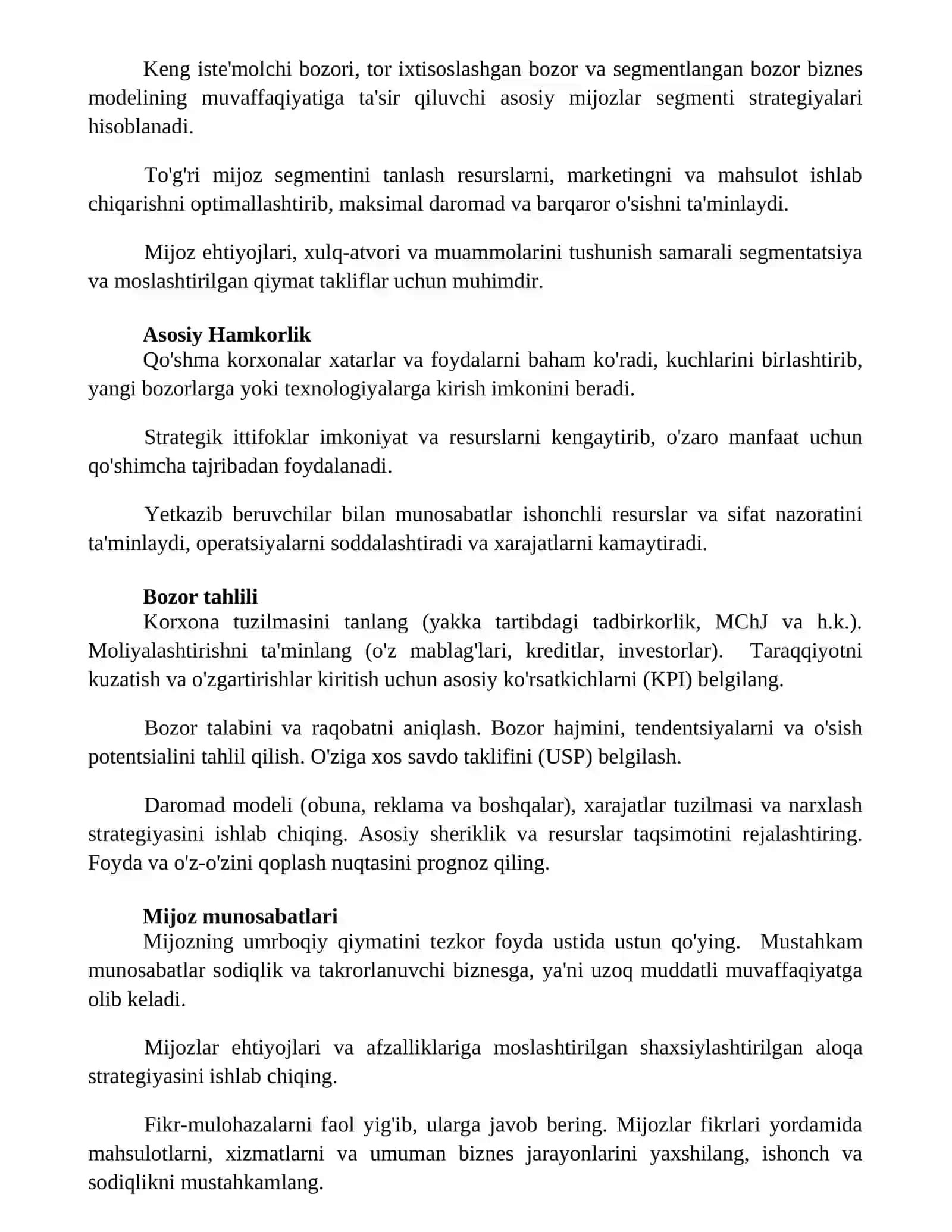 Samarali biznes modelini yaratish 2