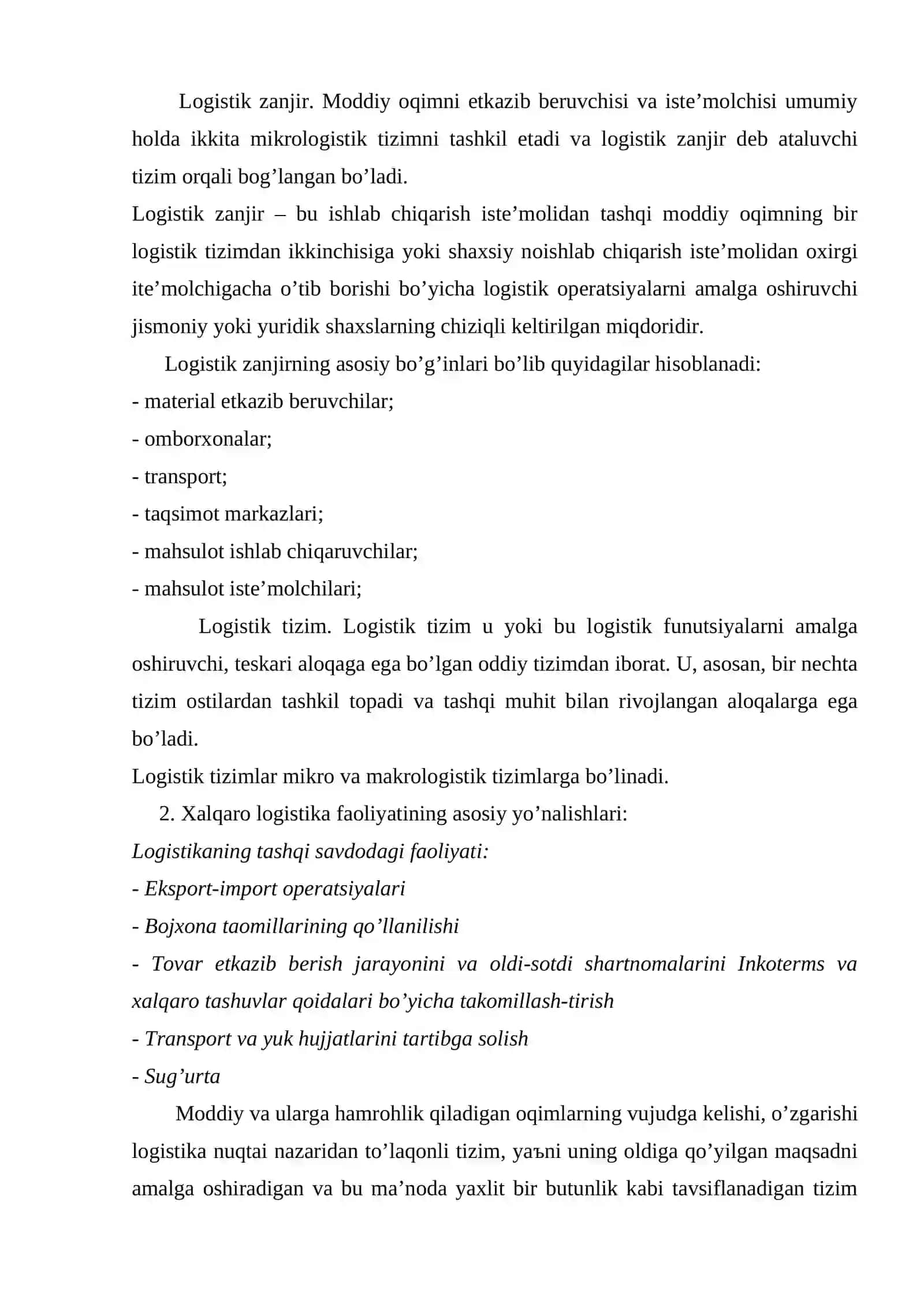 Lоgistik оpеrаtsiyalаrining аsоsiy bоsqichlаri 2