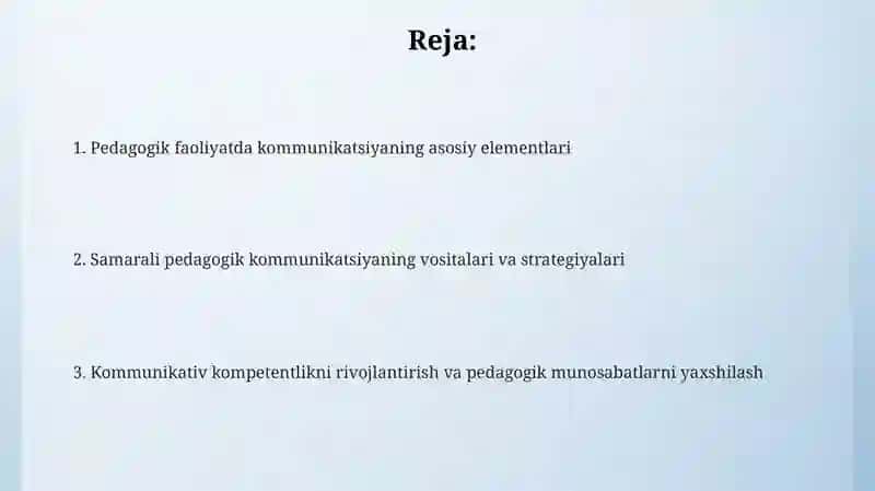 Pedagogik faoliyatda muloqot 2