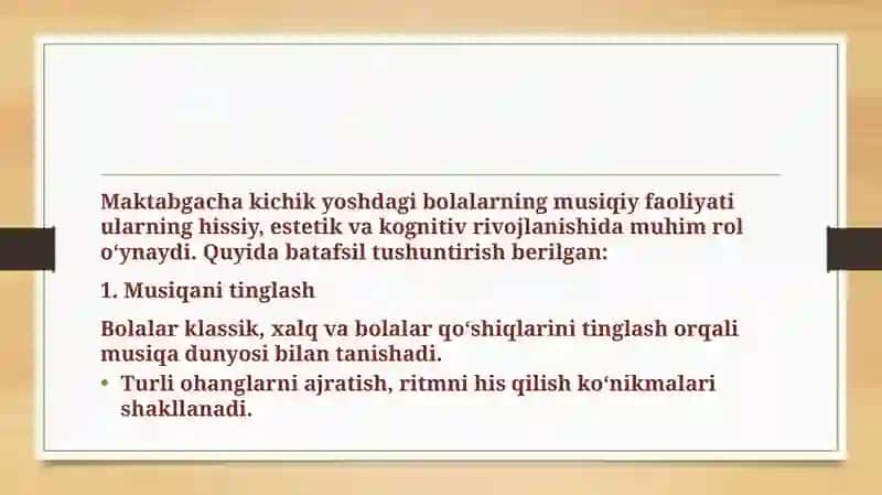 Maktabgacha kichik yoshdagi bolalarning musiqiy faoliyati 2