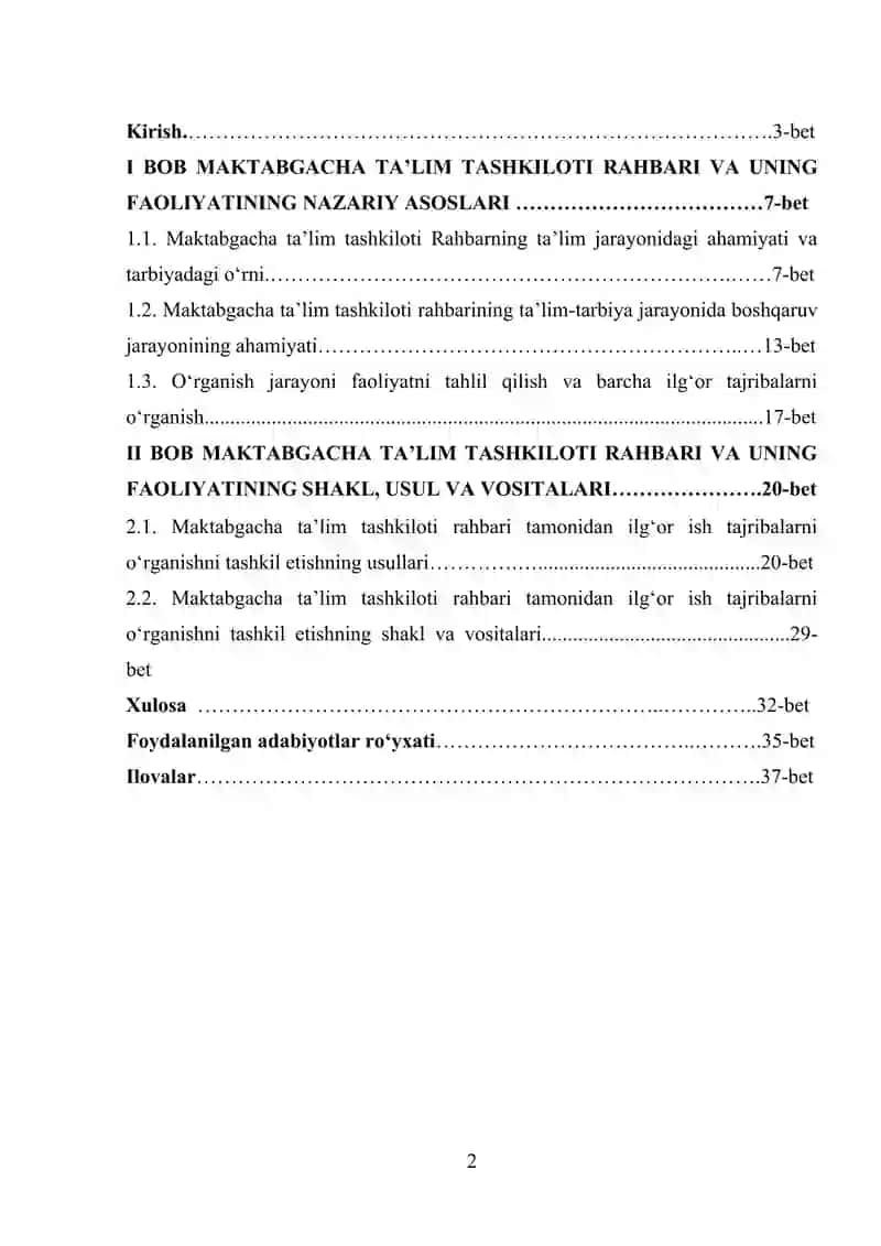 MAKTABGACHA TA’LIM TARBIYANI TASHKIL ETISH TEXNOLOGIYASI 2