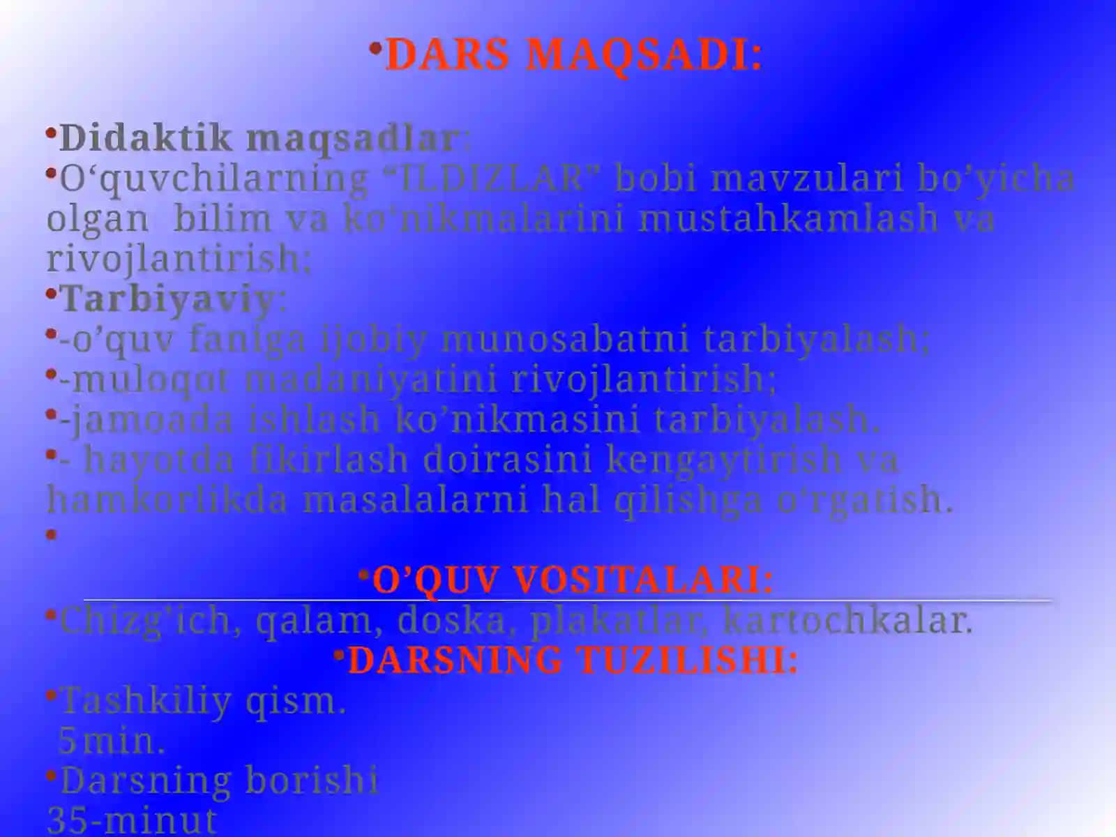 “ILDIZLAR” BOBINIYAKUNLASH DARSIDA MUSOBAQA 2