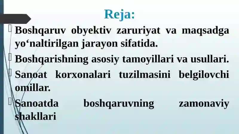 Sanoatda zamonaviy boshqaruv tizimi 2