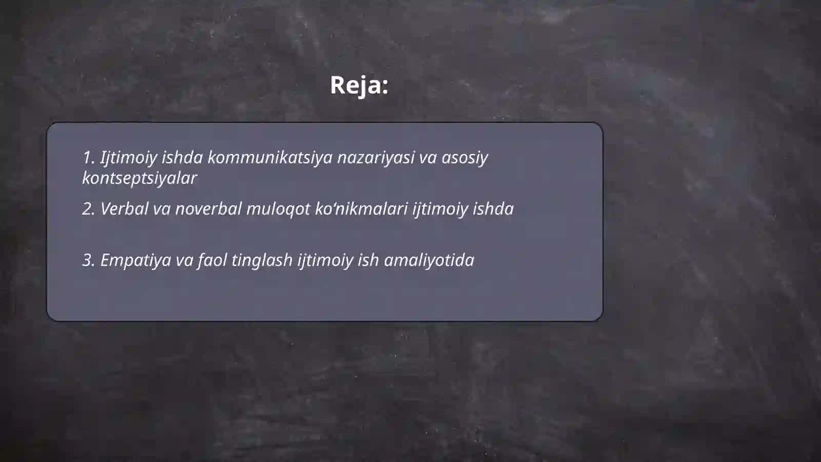 Ijtimoiy ishda kommunikatsiya 2