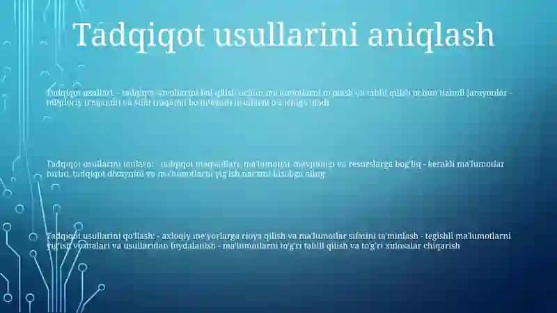 Tadqiqot Metodlarini Tanlash Va QoʻLlash YoʻLlari 2