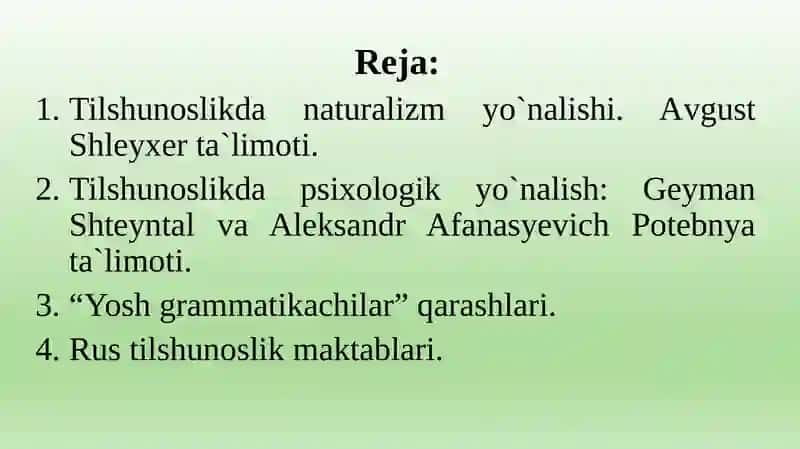 Tilshunoslik Tarixidagi Yo`nalishlar va Maktablar 2