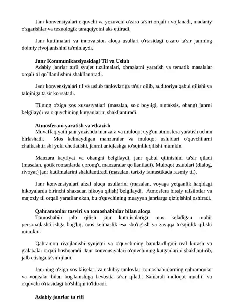 Adabiy muloqotga asoslangan janrlar 2