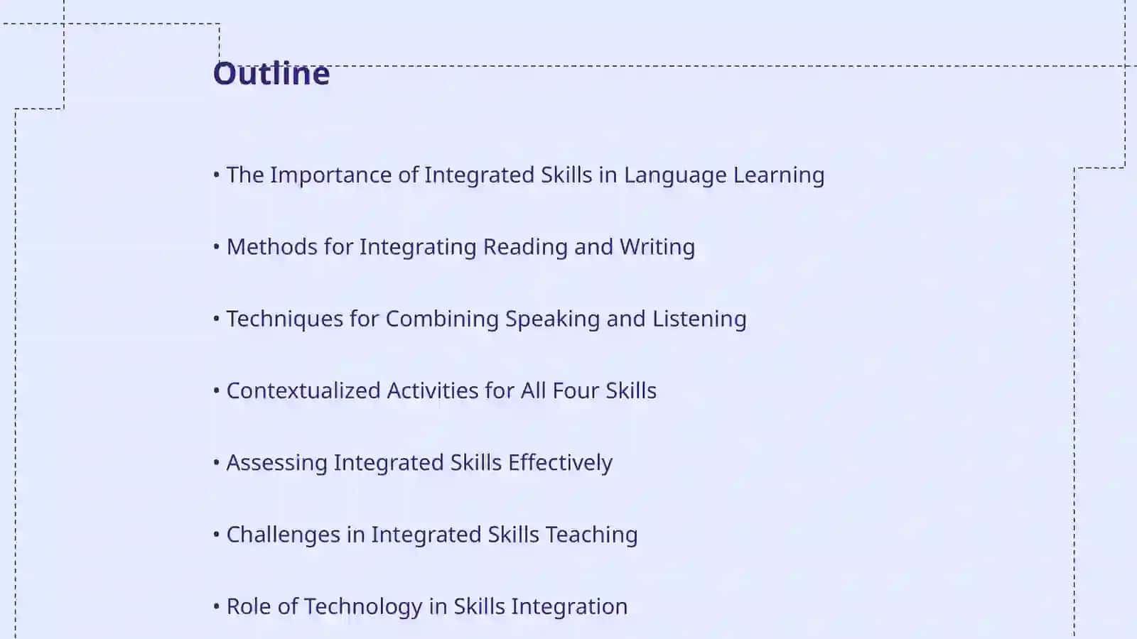 Integrated Skills Teaching: Balancing the Four Skills task ( reading,writing,speaking and listening) 2