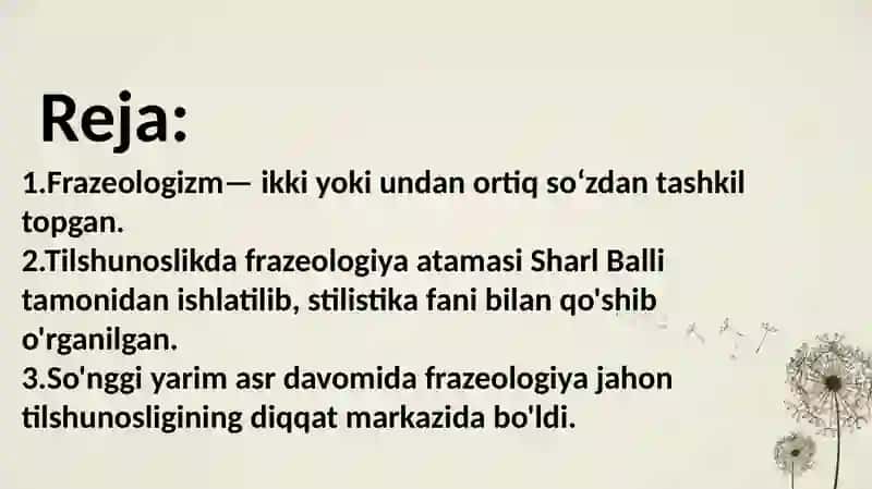 O'zbek tili frazeologizmlari. 2