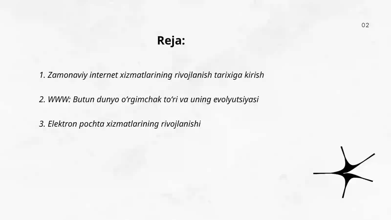 Internetning zamonaviy xizmatlari va rivojlanish tarixi 2