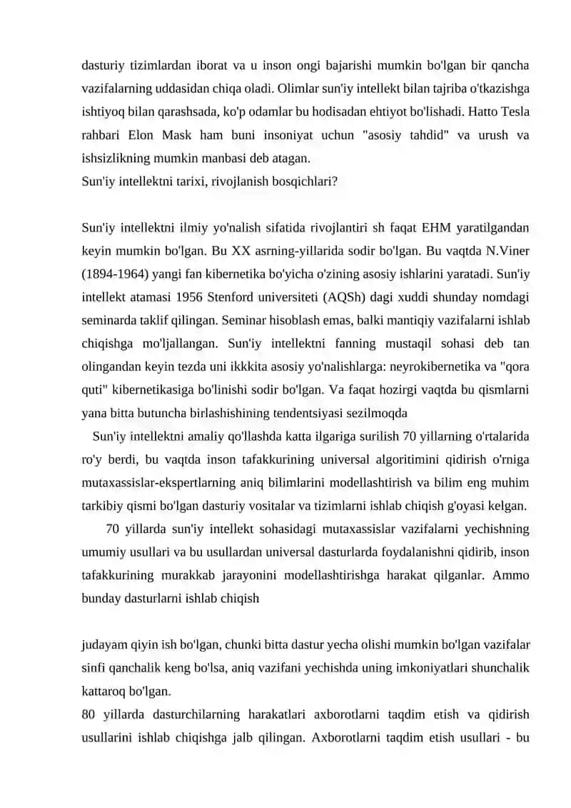 Sun'iy Intellektning Yangi Tarixi va Dunyoqarash 2