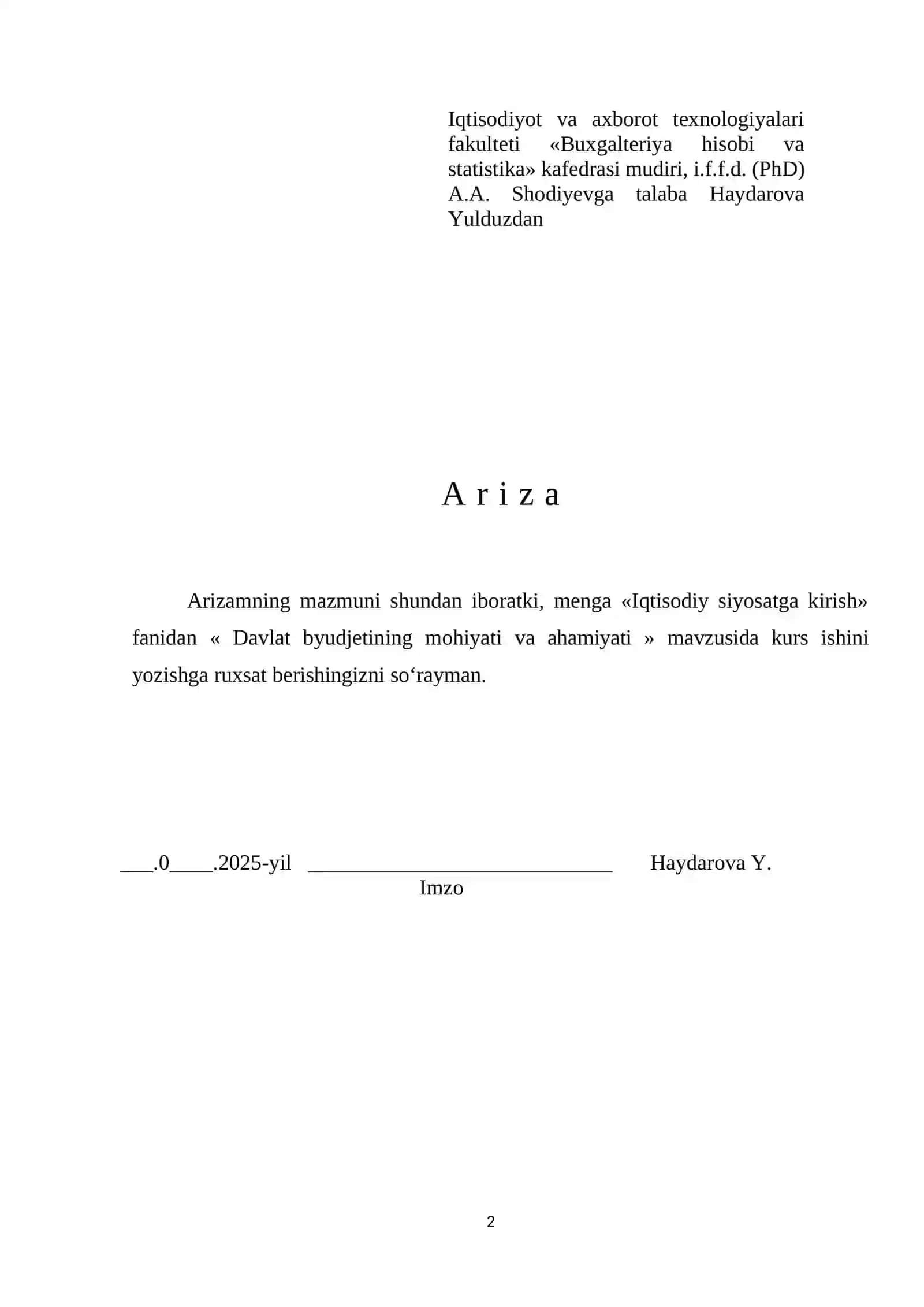 Davlat byudjetining mohiyati va ahamiyati 2