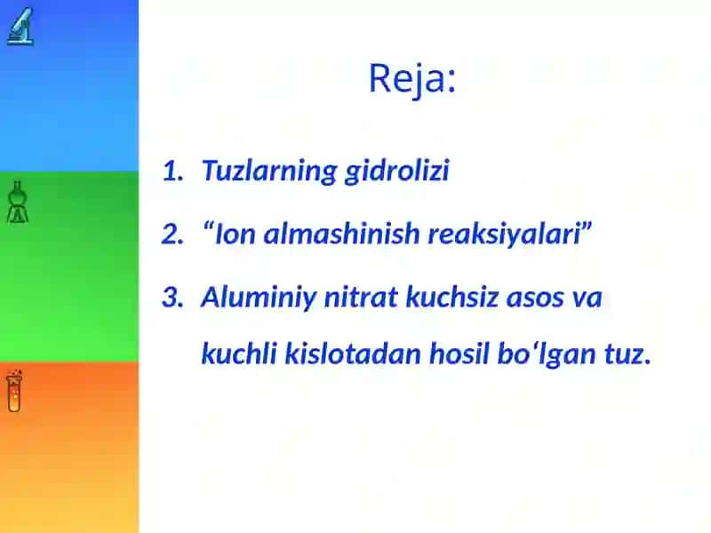 Tuzlarning gidrolizi. 2