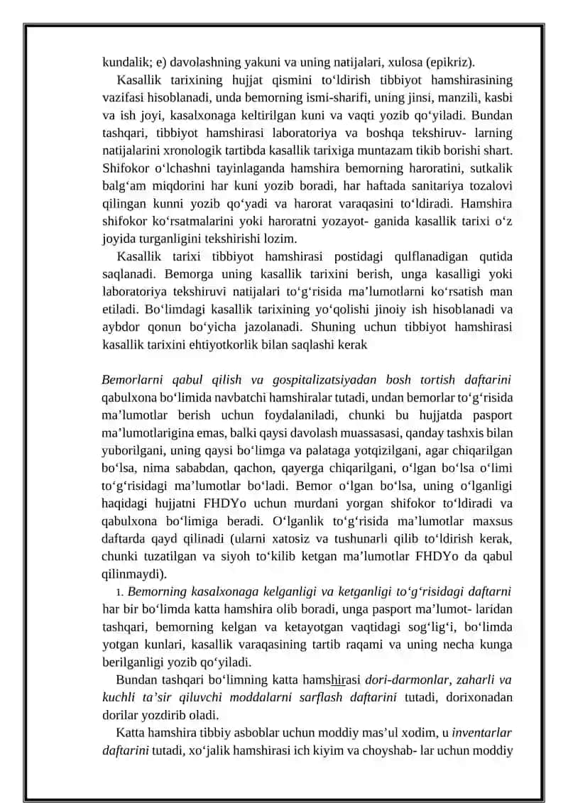 Davolash profilaktika muassasalari DPM ning asosiy turlari va tibbiy xujjatlarni yuritish tartibi 2