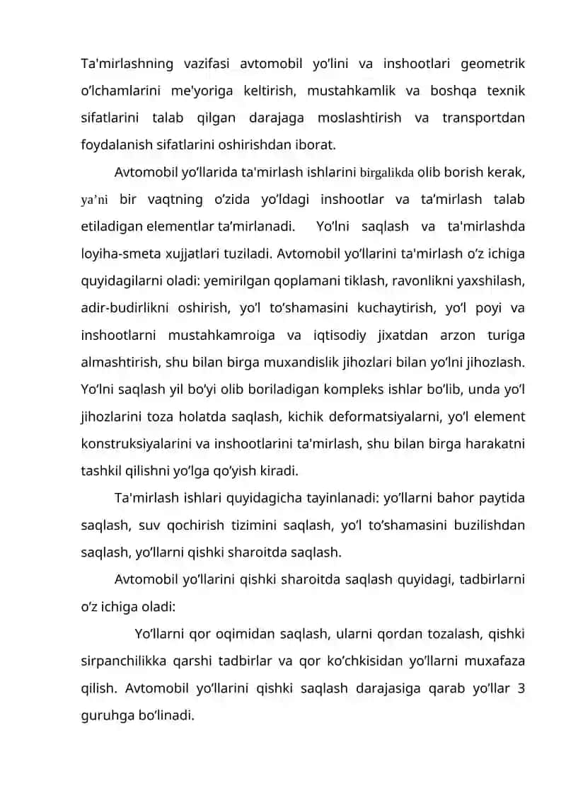 Avtomobil Yo'llaridan Foydalanish 2