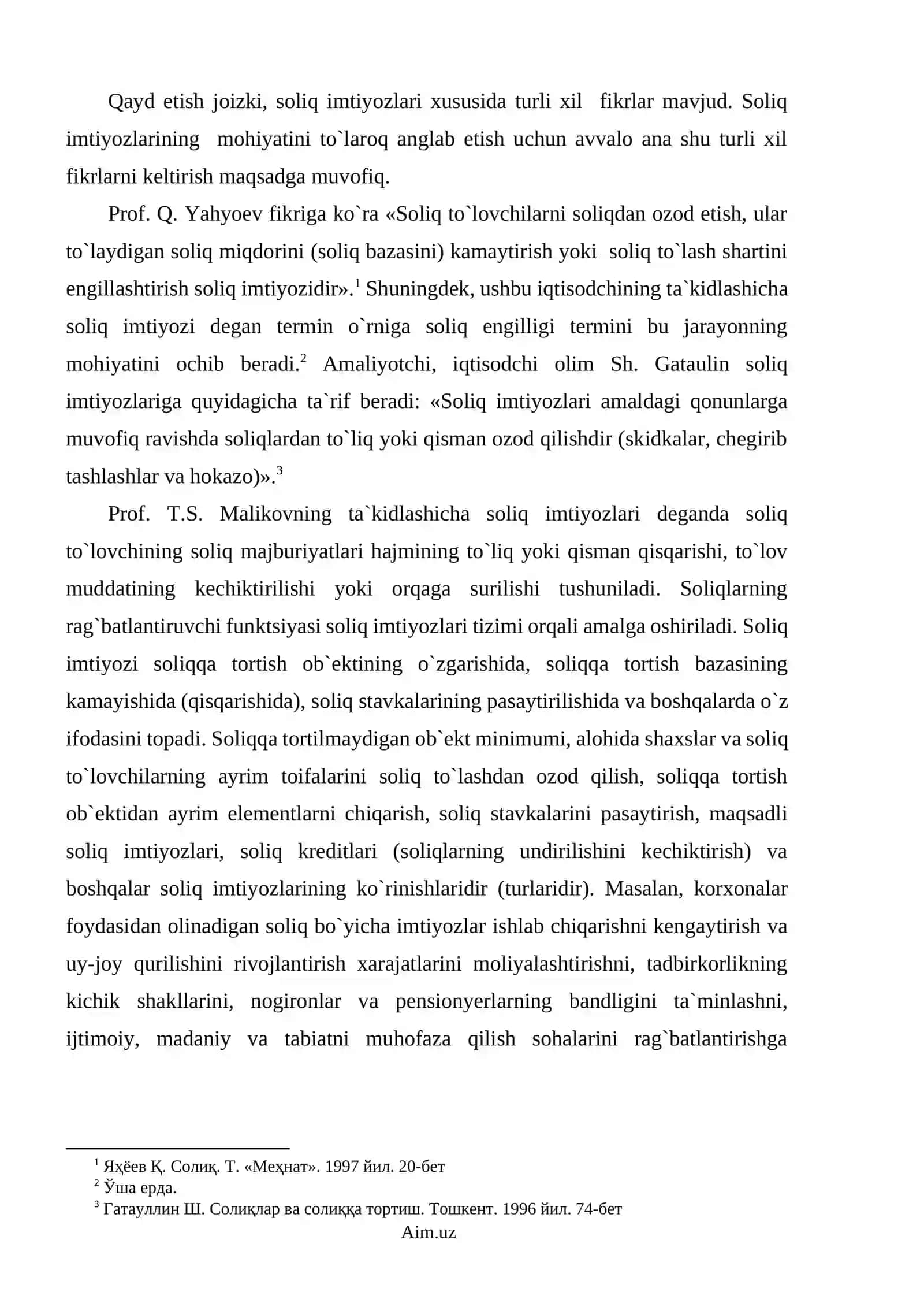 Soliq imtiyozlari, ularning mohiyati va turlari 2