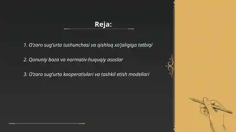 Oʻzaro sugʻurtani qishloq xoʻjaligida tashkil etish yoʻllari 2