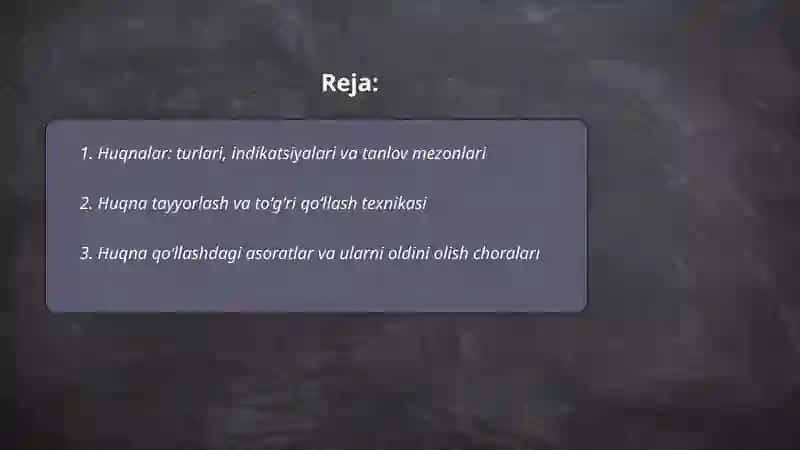 Bemorni endoskopik tekshiruvga tayyorlash 2