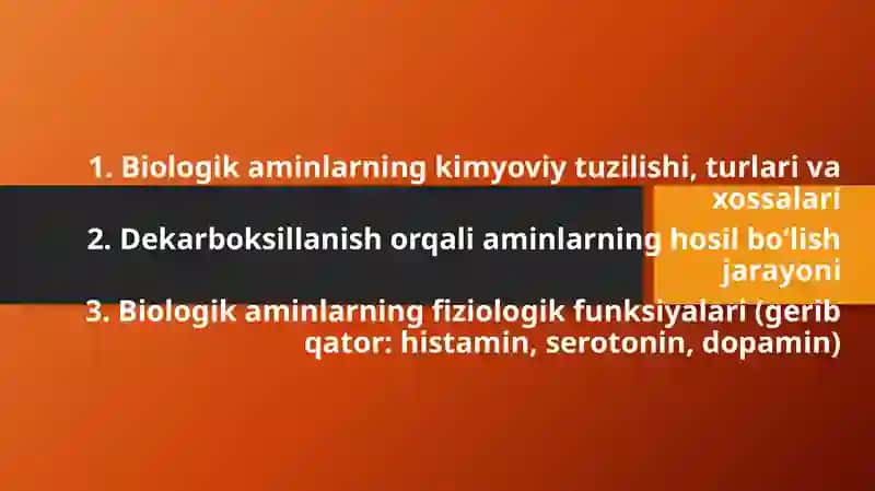 Biologik aminlar funksiyasi 2