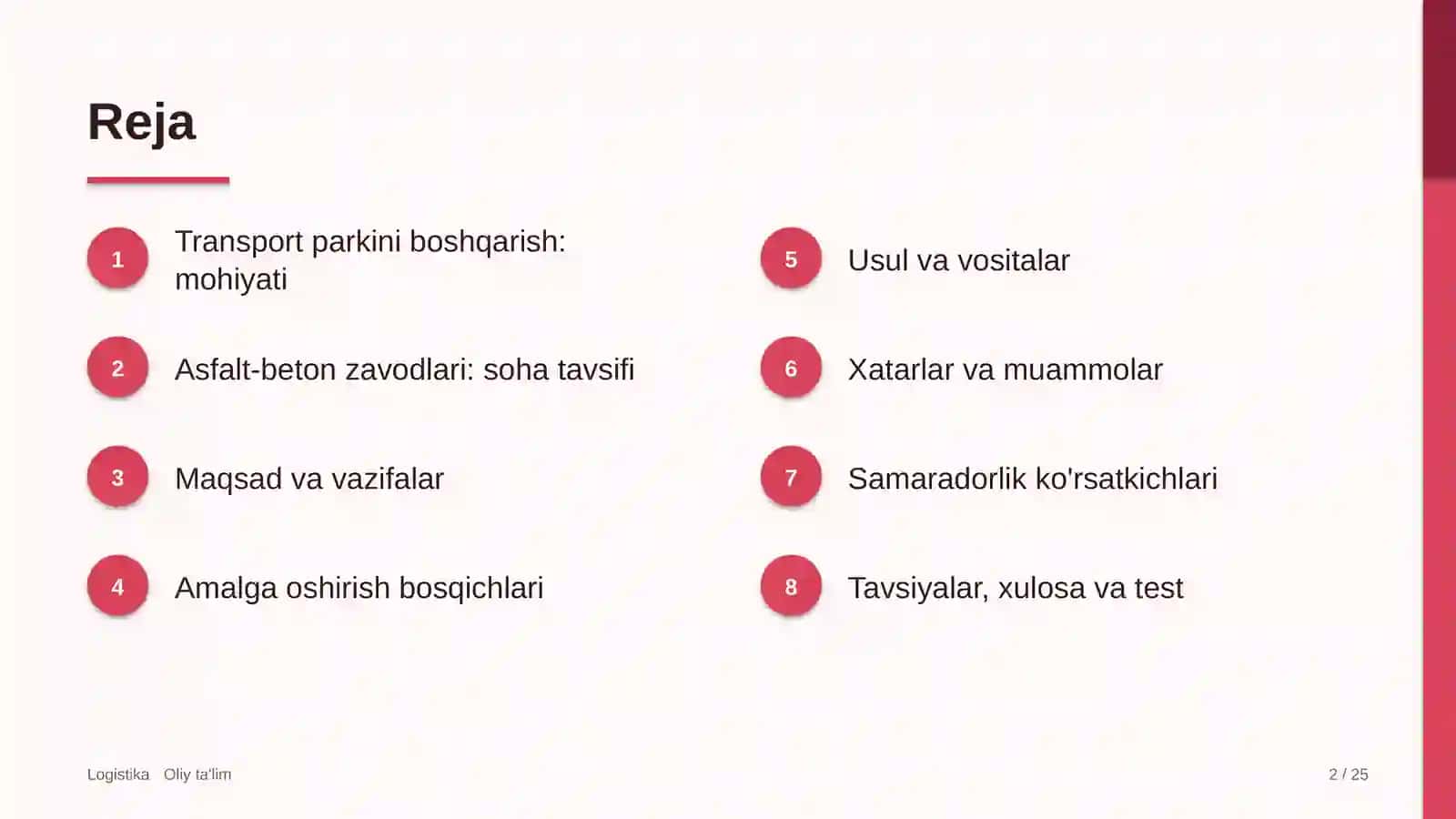 Asfalt-beton zavodlarida texnik vositalar parkini boshqarish 2