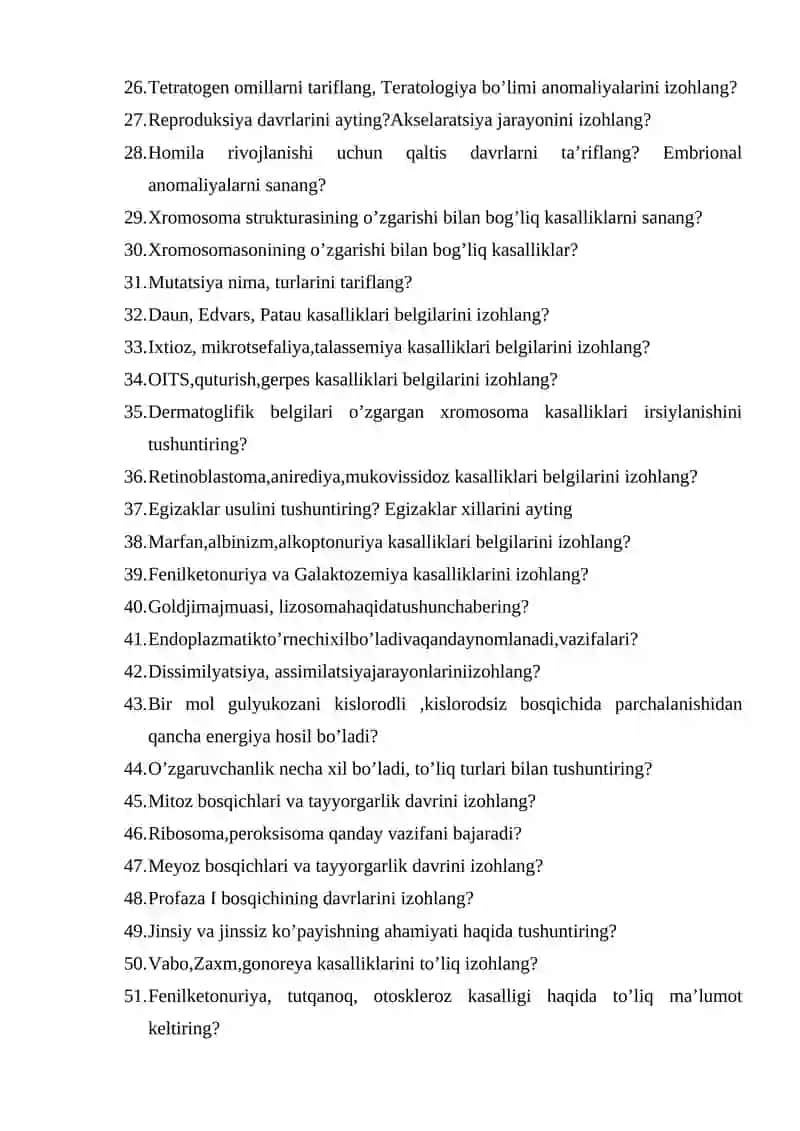 Kurslar uchun oraliq savollar 2